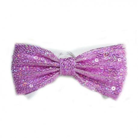 Noeud papillon pour chat paillettes rose