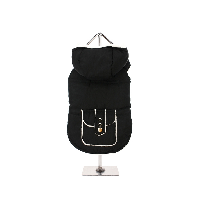 Body Chat Hiver - Sweat à Capuche Avec Molleton - Taille M - Pour Chat Ou Petit Chien - Noir