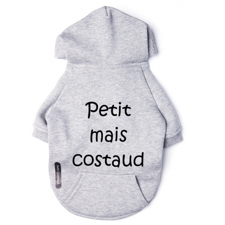 Sweat pour chat Petit mais costaud gris