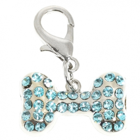 Pendentif pour chien bleu strass