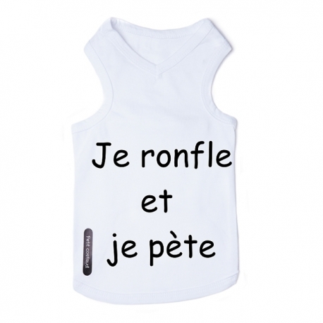 T-shirt pour chien je ronfle