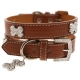 Collier pour chien bling bling marron