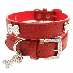 Collier bling bling rouge pour chien