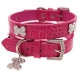 Collier pour chien rose en cuir