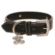 Collier noir pour chien en cuir