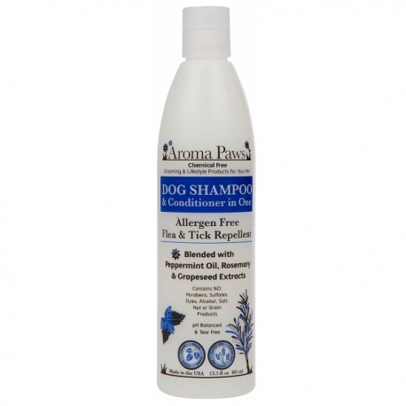 Shampooing anti puce et tique pour chien au romarin