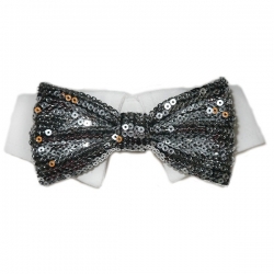 Noeud papillon pour chien paillettes noir