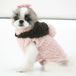 Manteau pour chien flocon rose