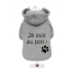 Sweat pour chien gris Je suis au poil !