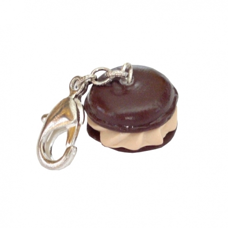 Pendentif pour chien & chat macaron choco - noisette