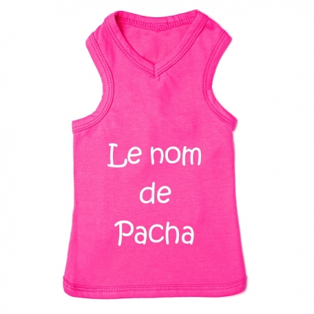 T-shirt pour chien personnalisable rose