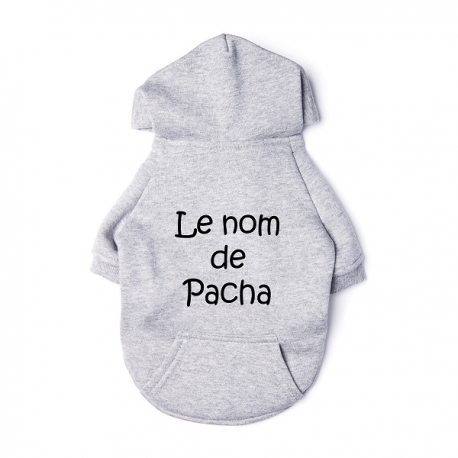 Sweat pour chien personnalisable gris