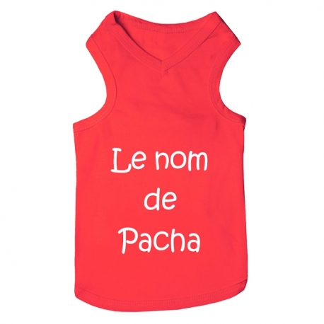 T-shirt pour chien personnalisable rouge