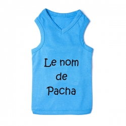 T-shirt pour chien personnalisable bleu