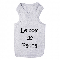 T-shirt pour chat personnalisable gris