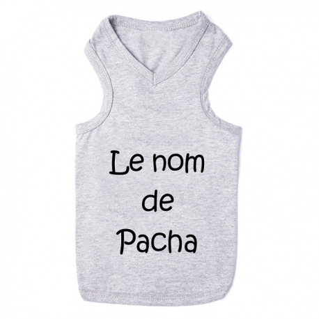 T-shirt pour chat personnalisable gris