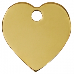 Médaille pour chien à graver coeur or