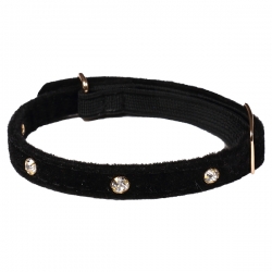 Collier pour chat velours noir