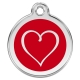 Médaille pour chien à graver coeur rouge