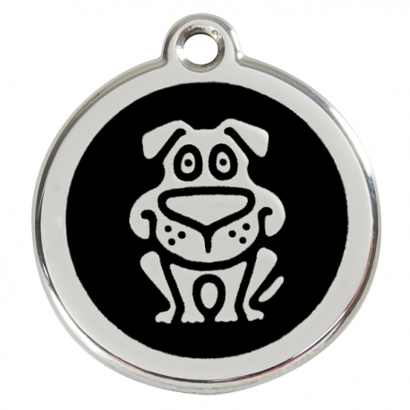 Médaille pour chien à graver Doggy noir