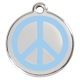 Médaille pour chien à graver Peace & Love bleu ciel