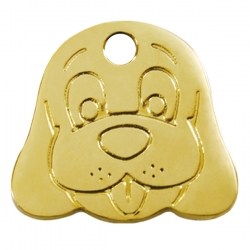 Médaille pour chien à graver Wouaf or