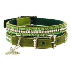 Collier pour chien Swarovski vert