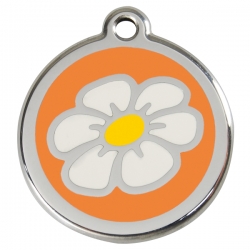 Médaille pour chien à graver Marguerite orange