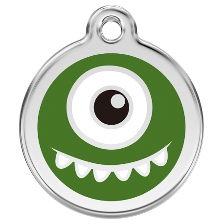 Médaille pour chien à graver Petit Monstre vert