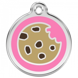 Médaille pour chien à graver Cookie rose